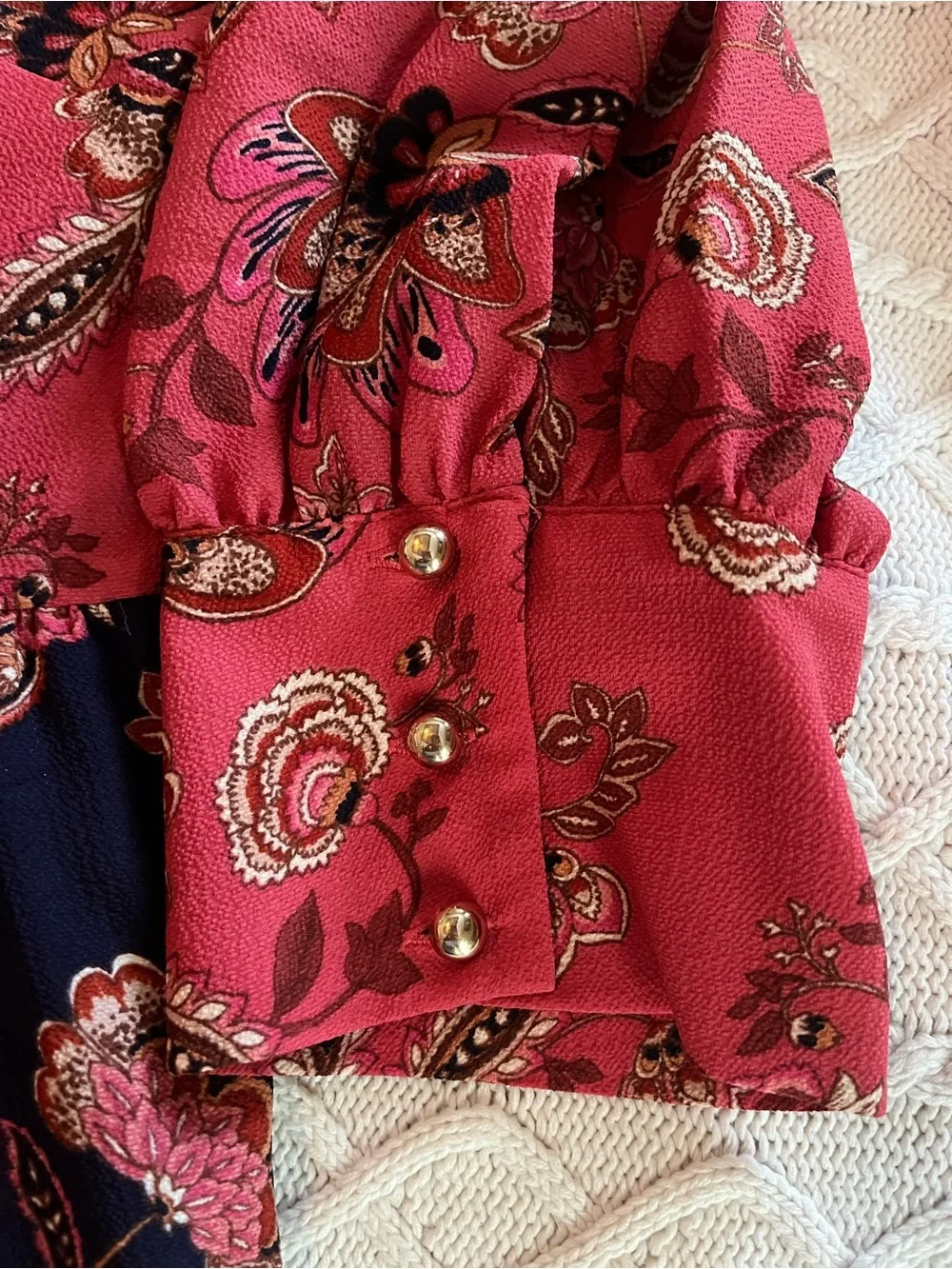 Vince Camuto Women's Mixed Coral/Navy Elegant Dress Size 16 - Picture 15 of 16